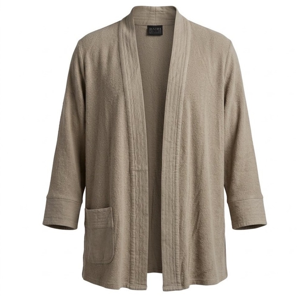 DAIRI NWT Moroccan Hand Woven Cardigan Coat Jacket Tan OS Lagenlook Boho Artsy